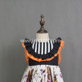 Orange pumpkin digital print girls halloween dress